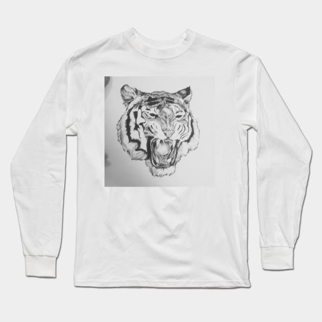 Tiger Long Sleeve T-Shirt by LilyFlorence